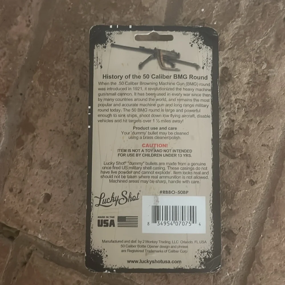 BMG Bottle opener 50 Caliber (Collectible/souvenir Heavy duty. )